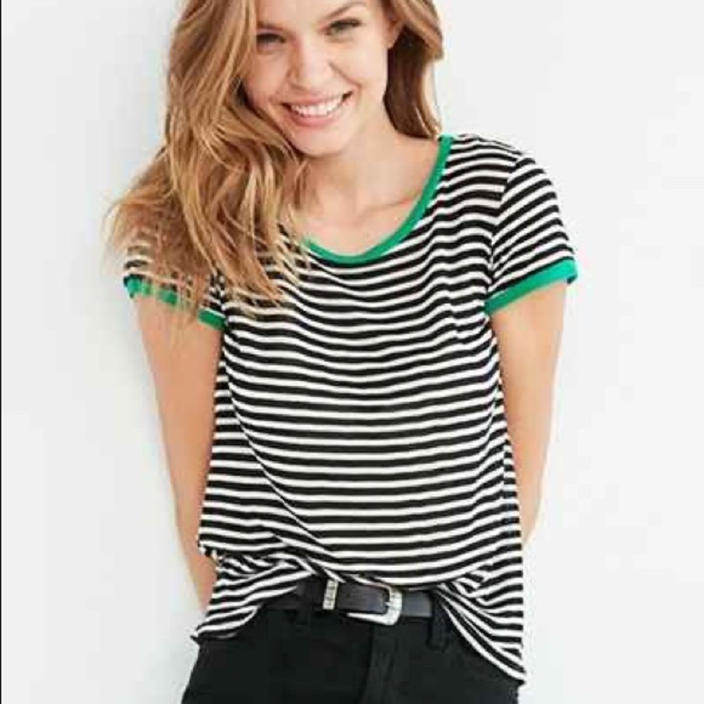 urban outfitters project social b&w scoop neck tee